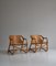 Modern Danish Manilla Lounge Chairs in Bamboo Rattan and Saddle Leather, 1960s, Set of 2 3