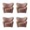 Sahara Sheepskin The Tired Man Lounge Chair from by Lassen, Set of 4 2