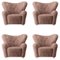 Sahara Sheepskin The Tired Man Lounge Chair from by Lassen, Set of 4 1