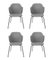 Chaises Jupiter Grises de par Lassen, Set de 4 2