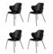 Black Leather Chairs from by Lassen, Set of 4 2