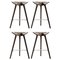 Brown Oak and Stainless Steel Counter Stools from by Lassen, Set of 4 1