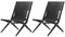 Black Stained Oak and Black Leather Saxe Chairs from by Lassen, Set of 2 2