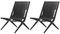 Chaises Saxe en Chêne Teinté Noir et Cuir Noir de par Lassen, Set de 2 2