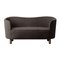 Braunes und Eichenholz Sahco Nara Mingle Sofa von by Lassen 2