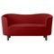 Red and Smoked Oak Raf Simons Vidar 3 Mingle Sofa from by Lassen 1
