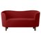 Rotes und geräuchertes Eichenholz Raf Simons Vidar 3 Mingle Sofa von by Lassen 1