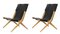 Natural Oiled Oak and Black Leather Saxe Chairs from by Lassen, Set of 2 2