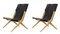 Natural Oiled Oak and Black Leather Saxe Chairs from by Lassen, Set of 2, Image 2