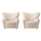 Moonlight Sheepskin The Tired Man Lounge Chair from by Lassen, Set of 2 1