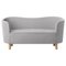 Hellgraues und naturbelassenes Raf Simons Vidar 3 Mingle Sofa von by Lassen 1