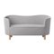 Light Grey and Natural Oak Raf Simons Vidar 3 Mingle Sofa from by Lassen 2