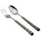 Silver Bronze Serving Spoon and Fork by Richard Lauret, Set of 2 1
