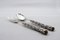 Silver Bronze Serving Spoon and Fork by Richard Lauret, Set of 2 6
