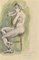 Marthe Delacroix, The Posing Nude, Dessin Original, milieu du 20ème siècle 1