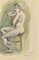 Marthe Delacroix, The Posing Nude, Original Drawing, Mid-20th-Century 1