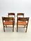 Mid-Century Italian Dining Chairs in Wood and Leather, 1960s, Set of 4, Image 8