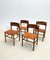 Mid-Century Italian Dining Chairs in Wood and Leather, 1960s, Set of 4 14