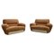 Mid-Century Modern Italian Nubuck Lounge Chairs in Leather, 1970s 1