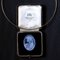 Vintage Halskette mit Kamee auf blauem Achat und Diamanten, 1980er 6