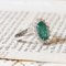 Daisy Ring in 18k White Gold with Emerald and Brilliant Cut Diamonds 3