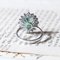 Daisy Ring in 18k White Gold with Emerald and Brilliant Cut Diamonds 7