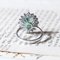 Daisy Ring in 18k White Gold with Emerald and Brilliant Cut Diamonds, Image 7