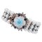 14kt Gold and Silver Bracelet With Pearls, Sapphires, Diamonds, Turquoise & White Stone 1