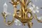 Florentine Gilt Metal Chandelier with White Lily Flowers 9