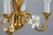 Florentine Gilt Metal Chandelier with White Lily Flowers 8