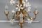 Florentine Gilt Metal Chandelier with White Lily Flowers 18