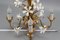 Florentiner Vergoldeter Metall Kronleuchter mit Weißen Lilie Blumen 18