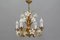 Florentine Gilt Metal Chandelier with White Lily Flowers 6