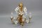 Florentine Gilt Metal Chandelier with White Lily Flowers, Image 13