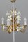 Florentine Gilt Metal Chandelier with White Lily Flowers 19
