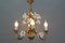 Florentine Gilt Metal Chandelier with White Lily Flowers 4