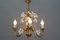Florentine Gilt Metal Chandelier with White Lily Flowers, Image 4