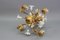 Florentiner Vergoldeter Metall Kronleuchter mit Weißen Lilie Blumen 17