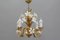 Florentine Gilt Metal Chandelier with White Lily Flowers 20