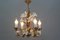 Florentine Gilt Metal Chandelier with White Lily Flowers, Image 3