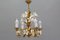 Florentine Gilt Metal Chandelier with White Lily Flowers, Image 2