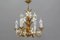 Lámpara de araña florentina de metal dorado con flores de lirio blanco, Imagen 5