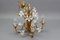 Florentine Gilt Metal Chandelier with White Lily Flowers 12
