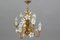 Florentine Gilt Metal Chandelier with White Lily Flowers 7