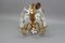 Florentine Gilt Metal Chandelier with White Lily Flowers 15