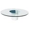 Mid-Century Italian Round Coffee Table in Aquamarine Glass & White Marble, 1980s 1