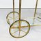 Mid-Century Italian Modern Bar Cart in Brass & Glass, 1950s 15