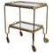 Mid-Century Italian Rectangular Bar Cart in Brass & Glass, 1950s 1
