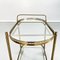 Mid-Century Italian Oval Bar Cart in Brass & Glass, 1950s 4