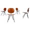 Mid-Century Italian Wood & Black Steel S88 Chairs by Borsani for Tecno, 1955, Set of 4 1